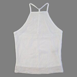 Garage White Sporty Activewear Tank Tops, Athletic Top, Size S